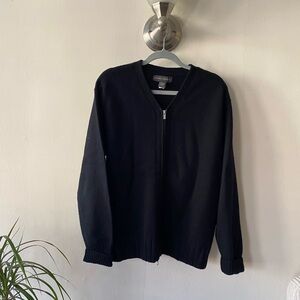 Banana Republic Men's Black Zip-Up Sweater Size Large